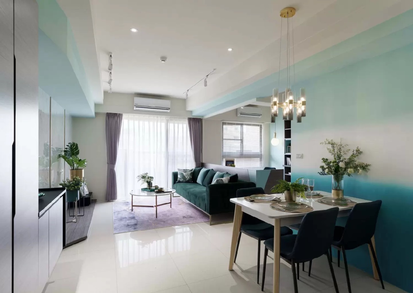 現(xiàn)代北歐風(fēng)格效果圖賞析 漸變藍的純凈空間 現(xiàn)代北歐風(fēng)格效果圖賞析 漸變藍的純凈空間