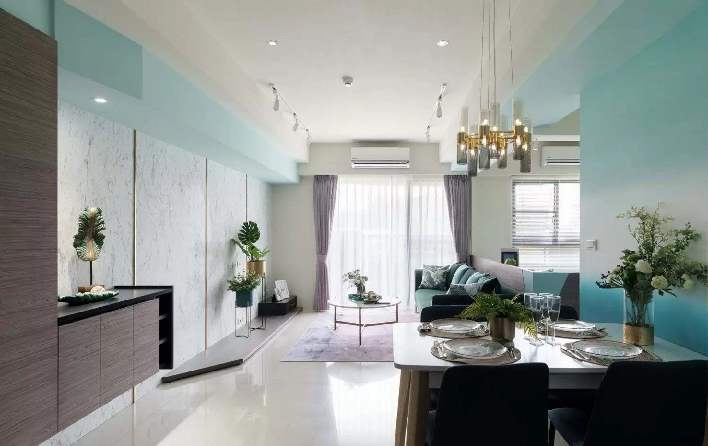 現(xiàn)代北歐風(fēng)格效果圖賞析 漸變藍的純凈空間 現(xiàn)代北歐風(fēng)格效果圖賞析 漸變藍的純凈空間